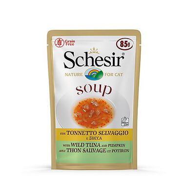 Schesir - Soupe au Thon Sauvage et Citrouille pour Chat - 85g