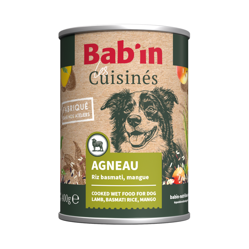 Bab'in - P&acirc;t&eacute;e Les Cuisin&eacute;s Agneau Riz et Mangue pour Chiens Adultes - 400g Image num&eacute;ro 1