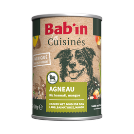 Bab'in - P&acirc;t&eacute;e Les Cuisin&eacute;s Agneau Riz et Mangue pour Chiens Adultes - 400g