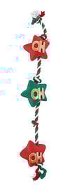 Wouapy - Jouet Guirlande Noël 3 Etoiles Vinyl + Corde pour Chiens - 46cm