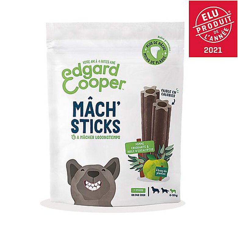Edgard & Cooper - Sticks à Mâcher Dental Naturel à l'Eucalyptus et Pomme fraiche pour Chien - S image number null