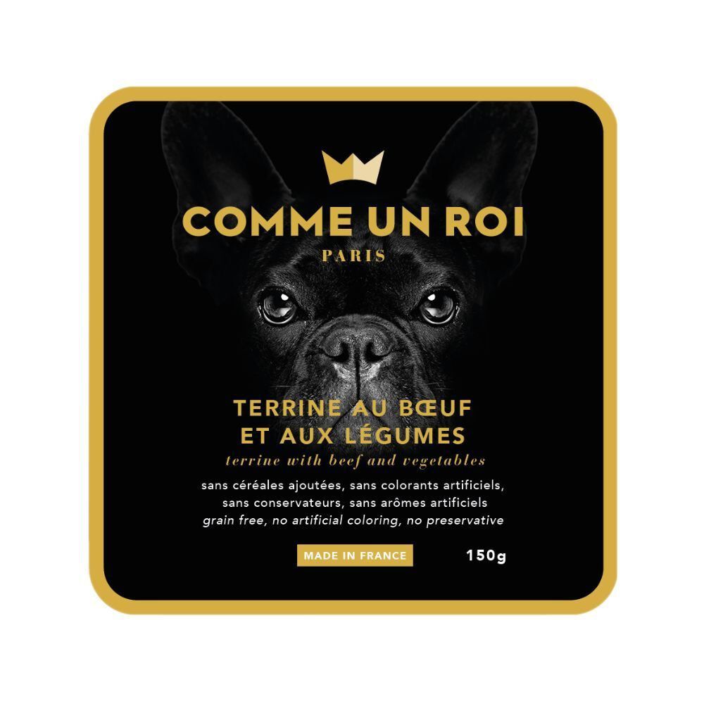 Comme Un Roi - Terrine au Boeuf et aux L&eacute;gumes pour Chien - 150g Image num&eacute;ro 1