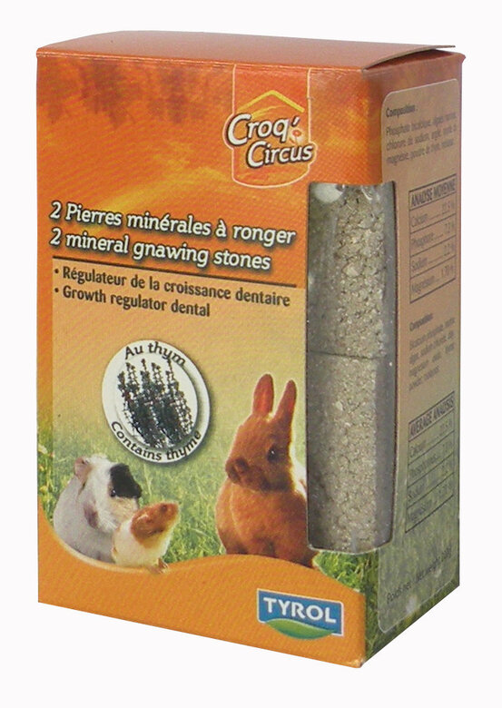 Tyrol - Pierre Minérales à Ronger Croq'Circus pour Rongeur - x2 Image numéro 1 Tyrol - Pierre Minérales à Ronger Croq'Circus pour Rongeur - x2 Image numéro 1