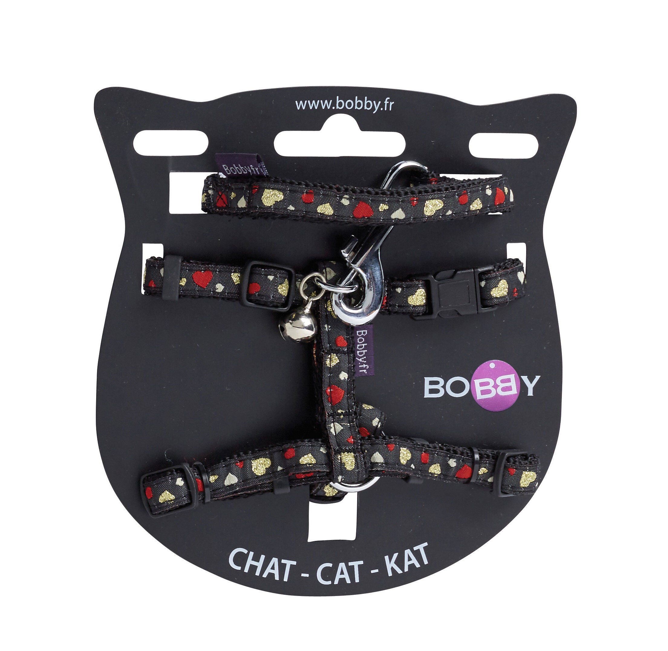 Bobby - Harnais + Laisse Lovely Noir pour Chats - XS Image num&eacute;ro 1