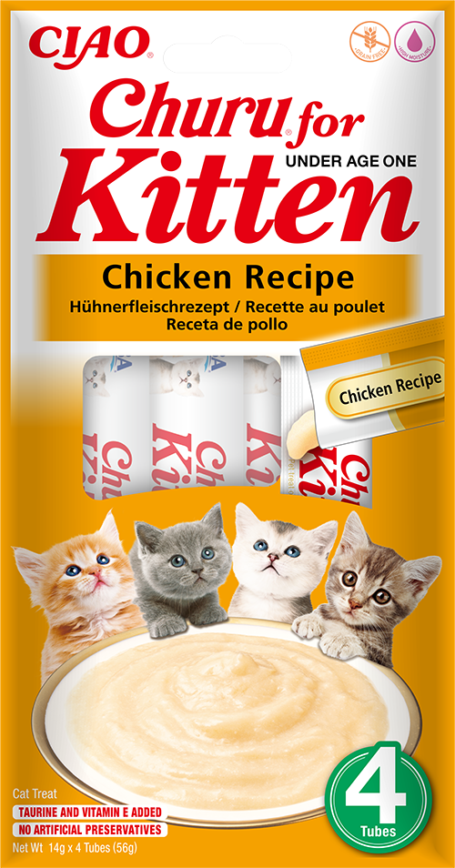 Inaba - Friandises Churu Kitten en Pur&eacute;e au Poulet pour Chatons - 4x14g Image num&eacute;ro 1