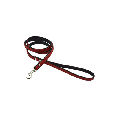 Comme Un Roi - Laisse Cuir So Funky Rouge / Noir pour Chien et Chat - 120cm