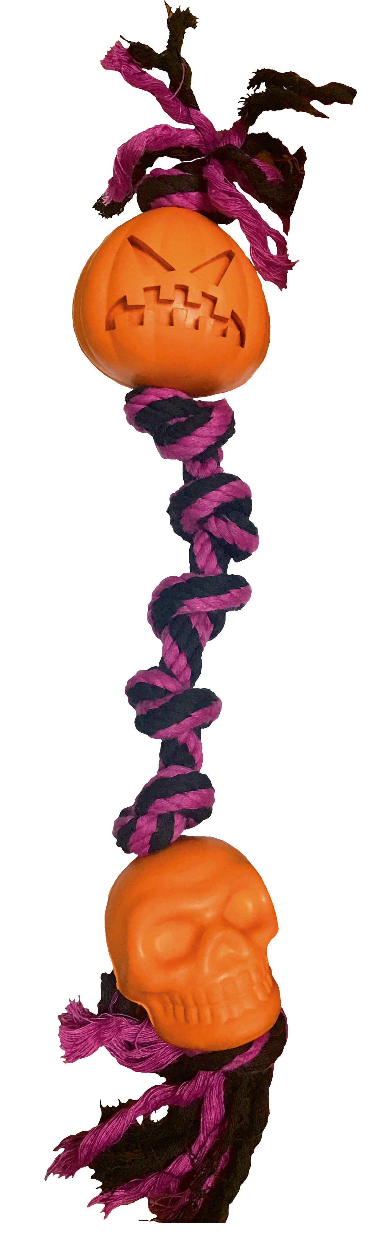 Croci - Jouet Scary Pumpkin &agrave; M&acirc;cher avec Corde pour Chiens - 38cm Image num&eacute;ro 1