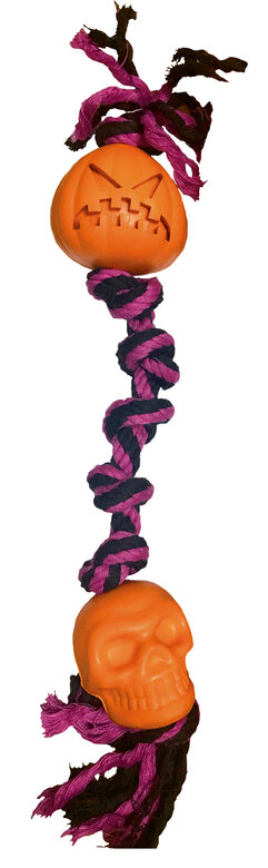 Croci - Jouet Scary Pumpkin à Mâcher avec Corde pour Chiens - 38cm Image numéro 1 Croci - Jouet Scary Pumpkin à Mâcher avec Corde pour Chiens - 38cm Image numéro 1