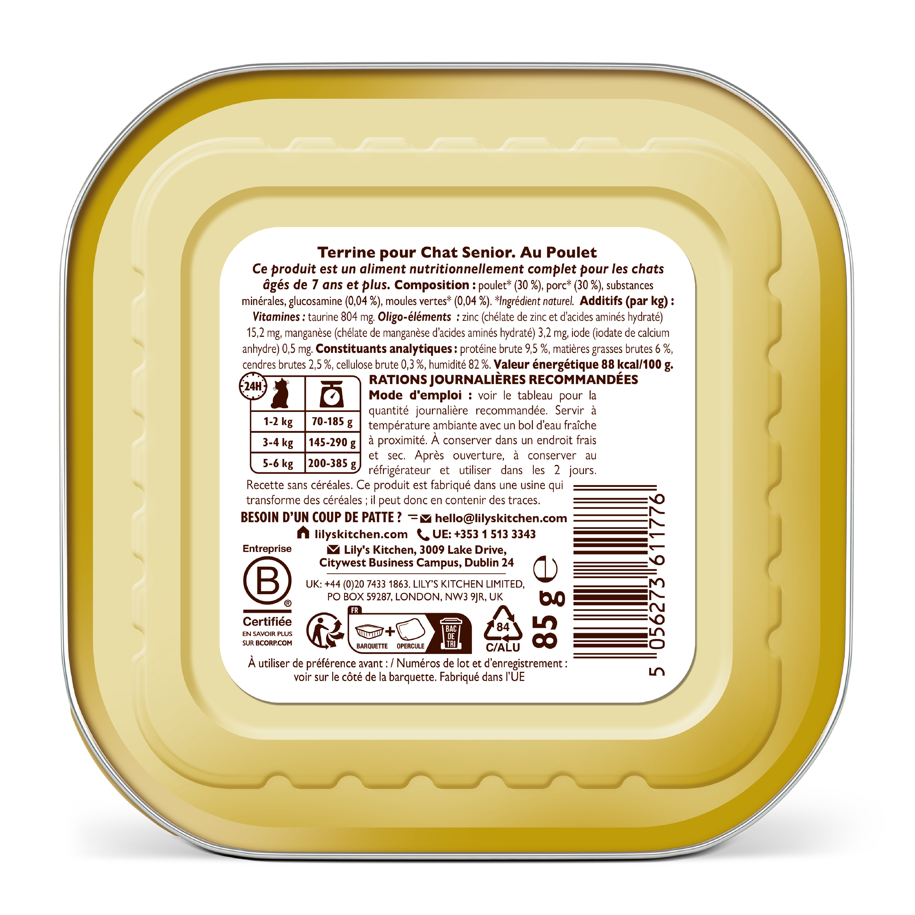 Lily's Kitchen - Terrine Recette sans C&eacute;r&eacute;ales au Poulet pour Chats Seniors - 85g Image num&eacute;ro 2