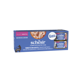Schesir - P&acirc;t&eacute;e Complete Nutrition Bouillon Thon Blanchaille pour Chats - 6x85g