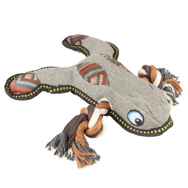 Duvoplus - Jouet Canvas Grenouille Gris pour Chiens - 30x27x7cm