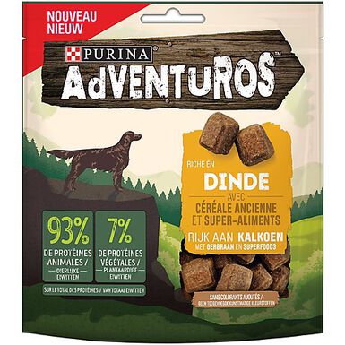 Adventuros - Friandises Riche en Dinde aux Céréales Anciennes et Super-Aliments pour Chien - 90g