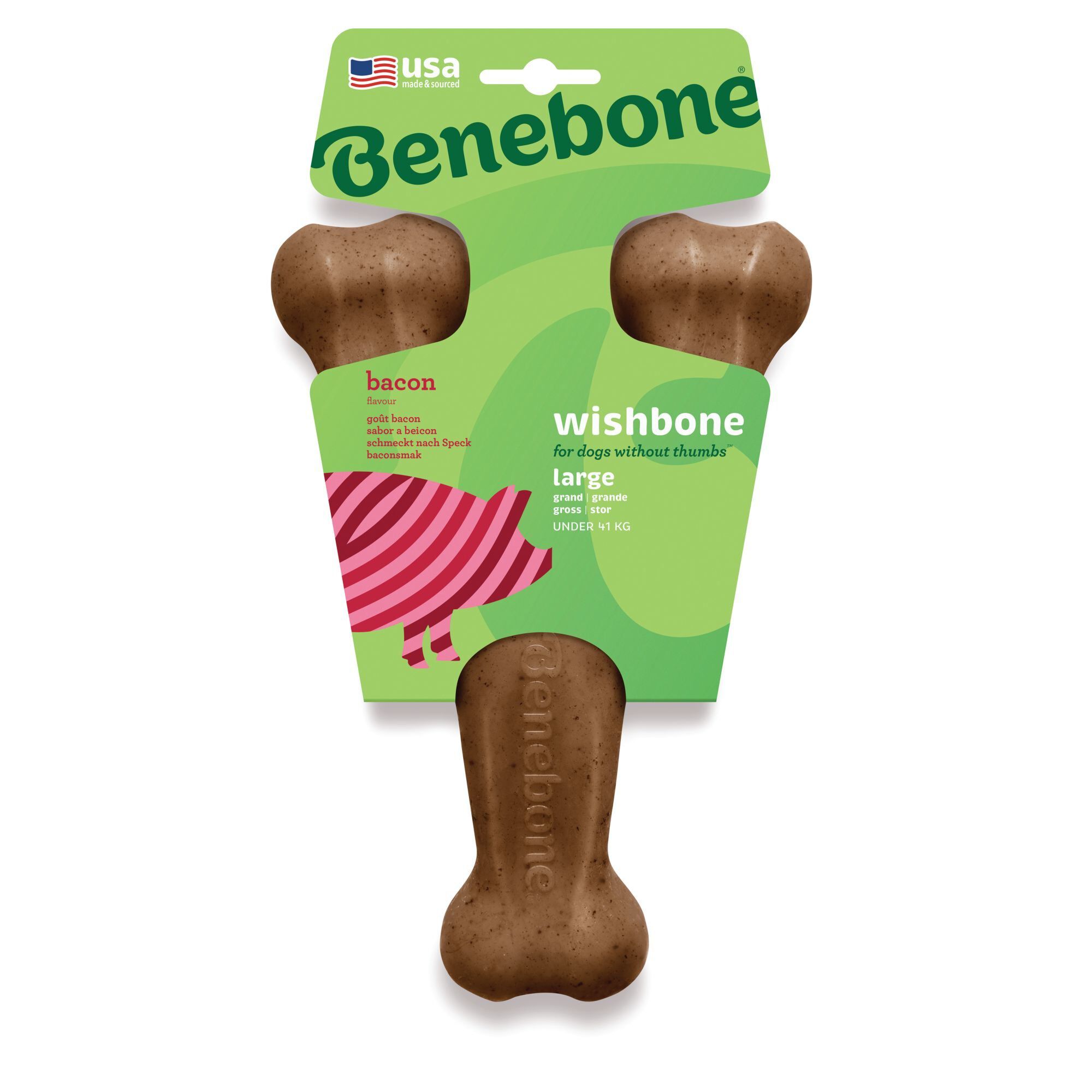 Benebone - Jouet Os A Macher Wishbone Bacon - L Image num&eacute;ro 1