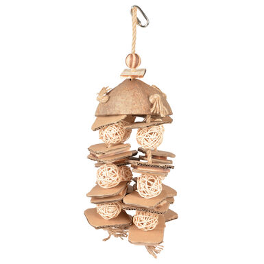Duvoplus - Jouet Pendentif Coconut Jungle pour Oiseaux - 38x15,3x13cm