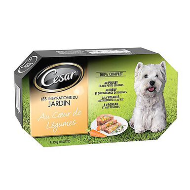 Cesar - Terrines Au Cœur de Légumes pour Chien - 4x150g