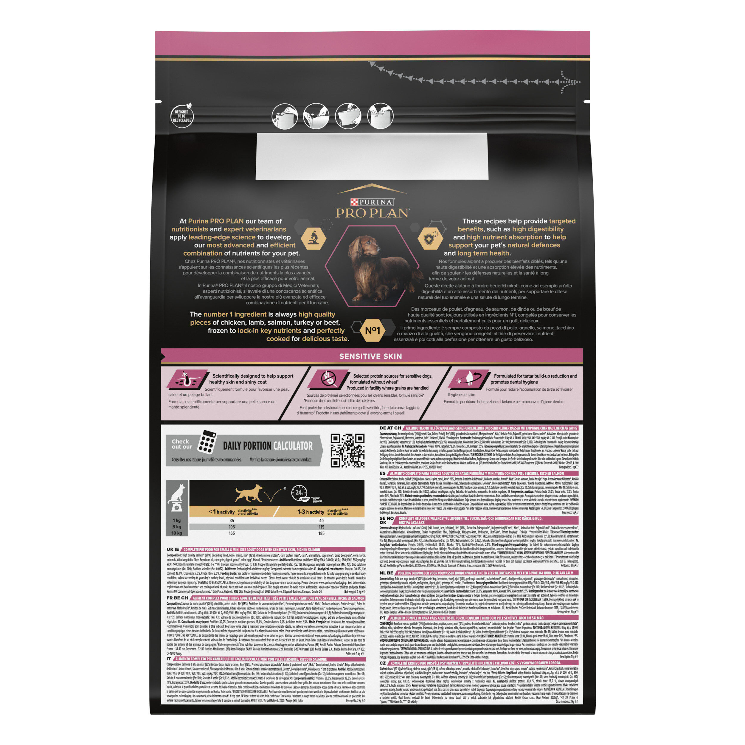 Pro Plan - Croquettes Small & Mini Sensitive Skin Saumon pour Chien - 3Kg Image num&eacute;ro 3