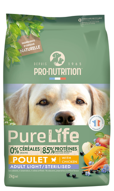 Pro-Nutrition - Croquettes Pure Life Chien Adult Light Sterilised - 2kg