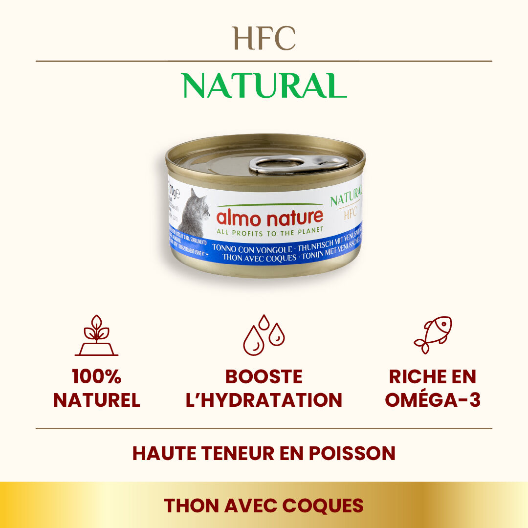 Almo Nature - P&acirc;t&eacute;e Hfc Natural Thon Avec Coques - 70g Image num&eacute;ro 2