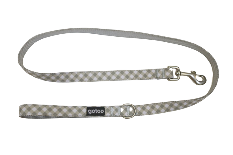 Gotoo - Laisse Vichy Gris pour Chien Image numéro 1 Gotoo - Laisse Vichy Gris pour Chien Image numéro 1