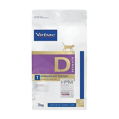 Virbac - Croquettes Veterinary HPM Dermatology Support pour Chats - 3Kg