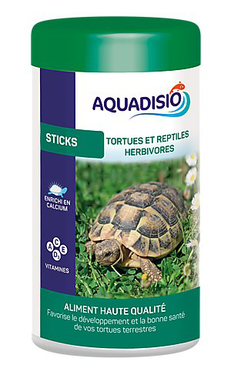 Aquadisio - Granulés Sticks pour Tortues et Reptiles Herbivores - 250ml