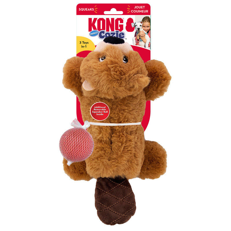 KONG - Jouet Peluche Cozie Pocketz Castor pour Chiens - M Image num&eacute;ro 1