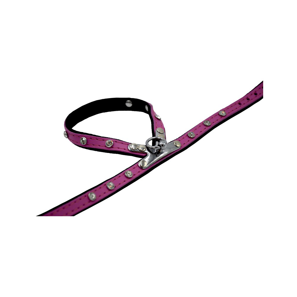 Comme Un Roi - Harnais Cuir So Funky Rose pour Chien - L Image num&eacute;ro 2