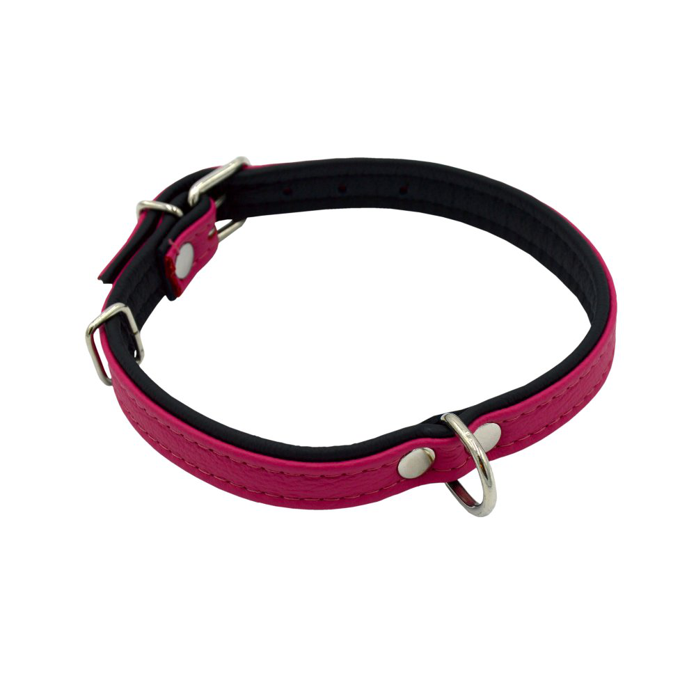 Comme Un Roi - Collier Cuir So Chic Rose / Noir pour Chien - XL Image num&eacute;ro 1