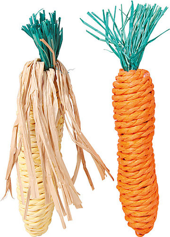 Trixie - Set jouet en paille épis de maïs/carotte, 15 cm, 2 Pcs image number null