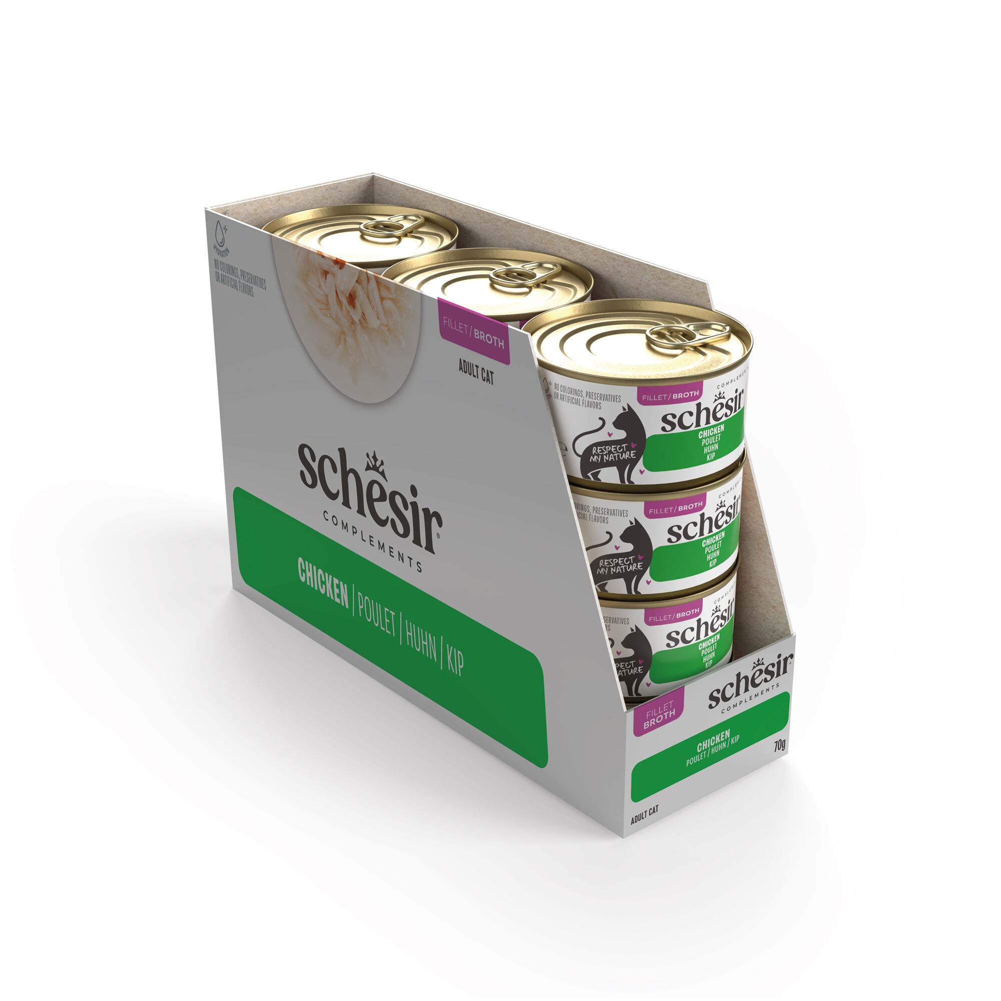 Schesir - Bo&icirc;te P&acirc;t&eacute;e au Filets de Poulet en Bouillon pour Chat - 70g Image num&eacute;ro 3