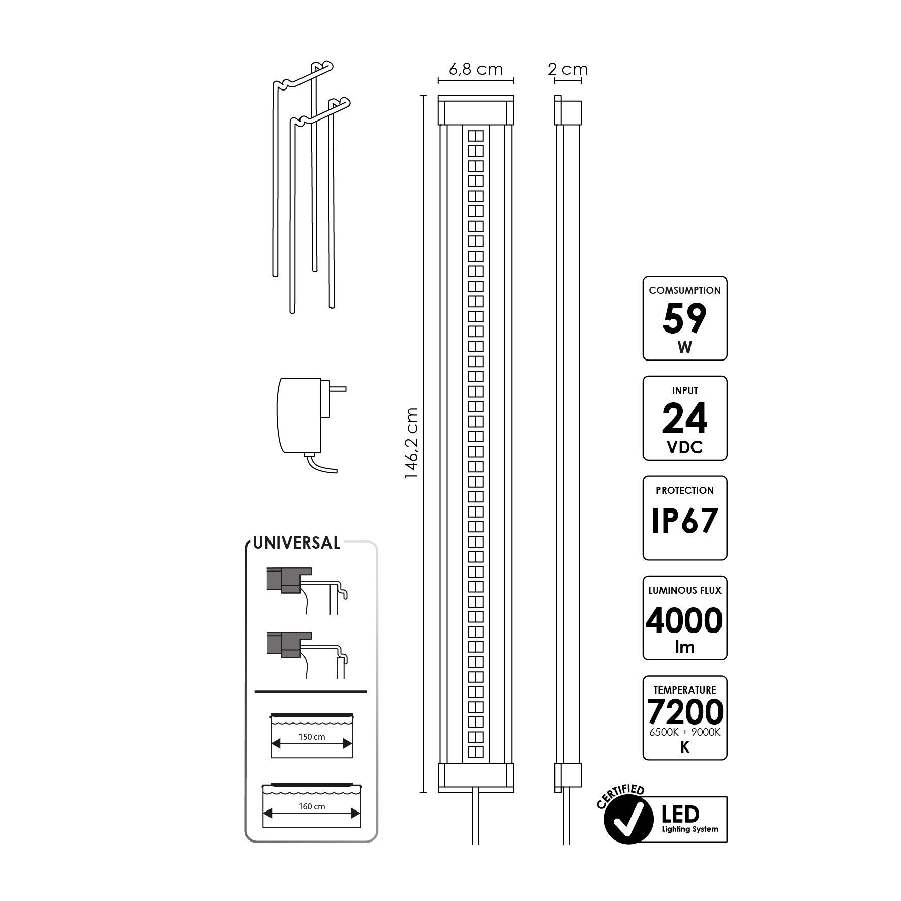 Ciano - Eclairage Led CLE 150 Noir pour Aquarium d'Eau Douce Image num&eacute;ro 5