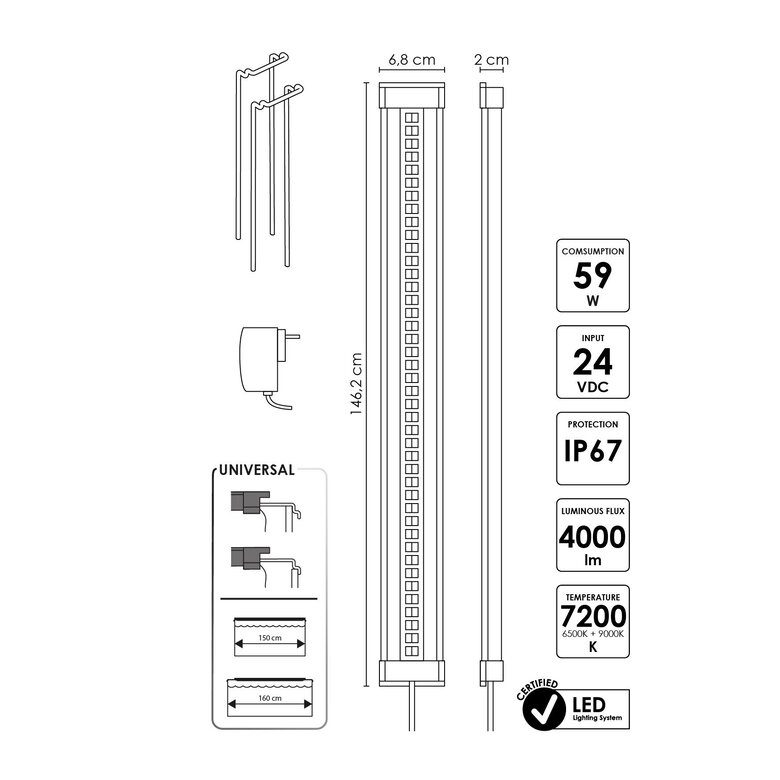 Ciano - Eclairage Led CLE 150 Noir pour Aquarium d'Eau Douce Image numéro 5 Ciano - Eclairage Led CLE 150 Noir pour Aquarium d'Eau Douce Image numéro 5