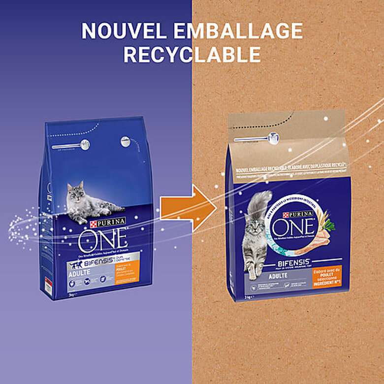 Purina One - Croquettes Adulte Bifensis au Poulet pour Chat - 3Kg image number null