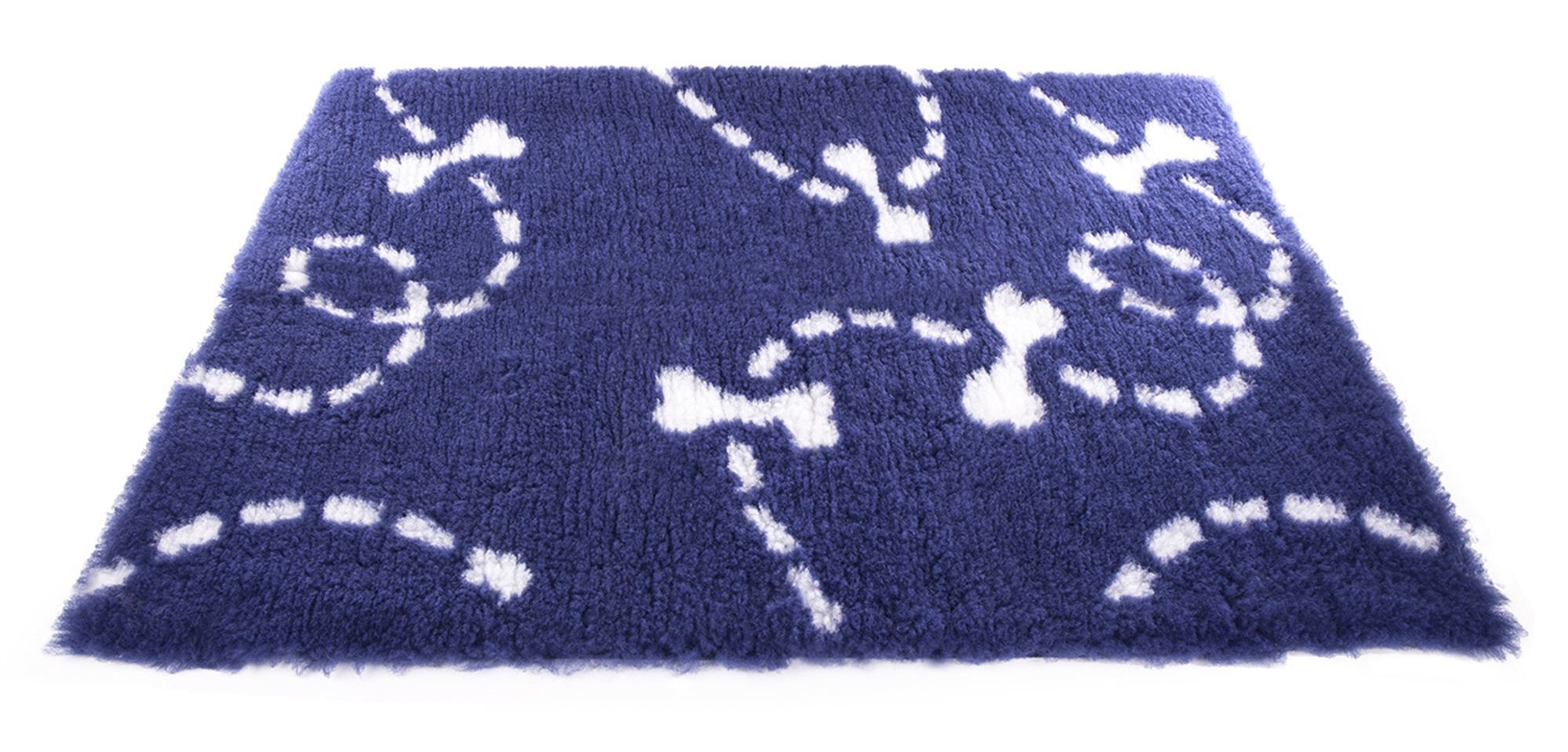 Martin Sellier - Tapis Plat Petbed Pointill&eacute; Bleu et Blanc pour Chien - 50x75cm Image num&eacute;ro 1