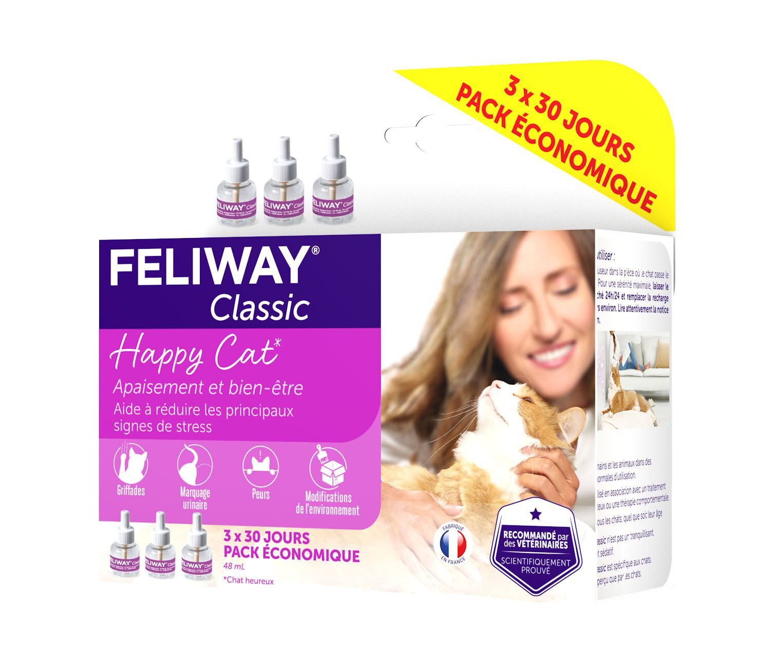 Feliway Classic - Lot Recharge 30J pour le Stress du Chat - 3x48ml Image num&eacute;ro 1