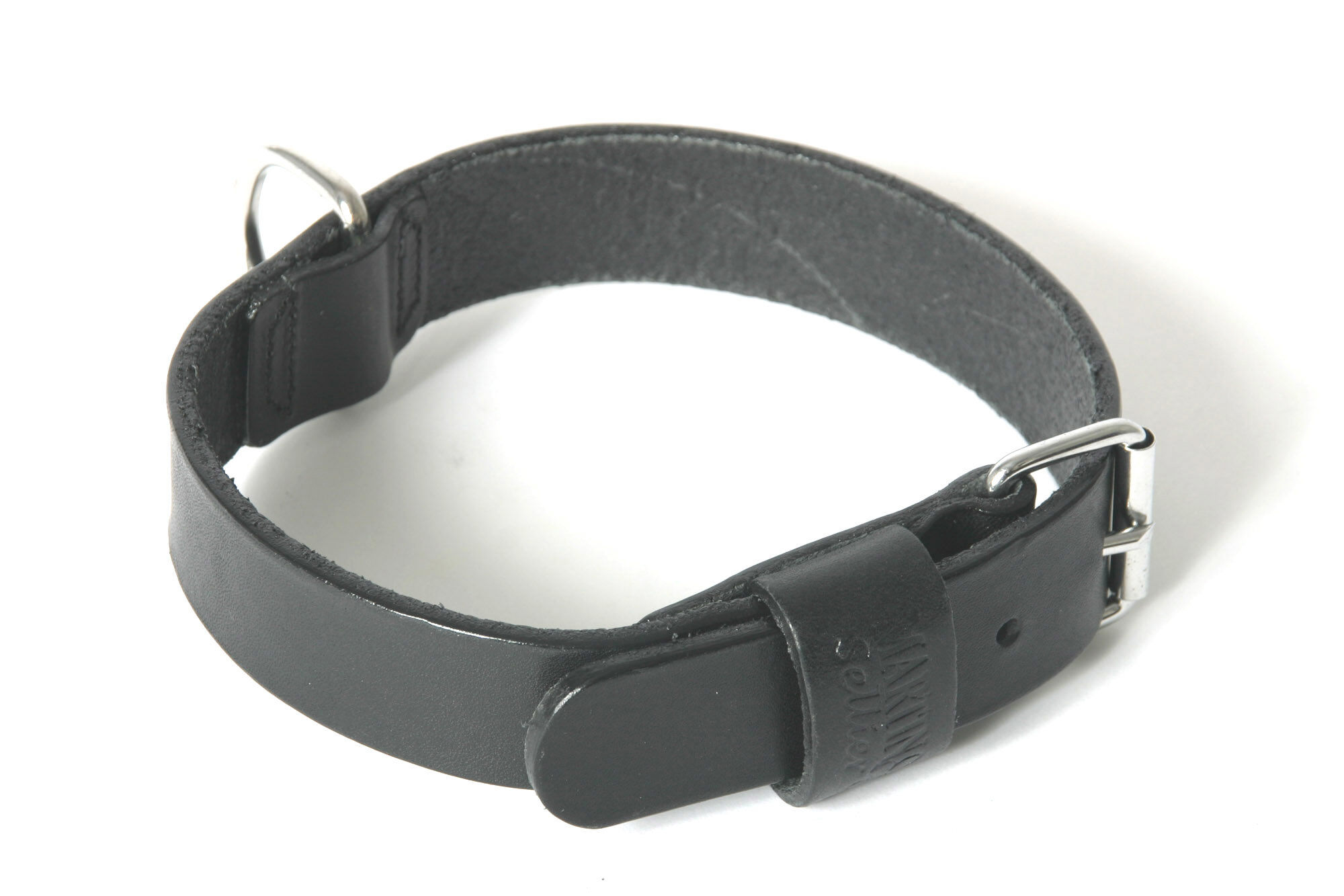 Martin Sellier - Collier en Cuir Noir avec Bords Ronds pour Chien - 30mm 60cm Image num&eacute;ro 1