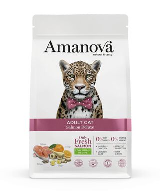 Amanova - Croquettes Adult au Saumon pour Chats - 1,5Kg