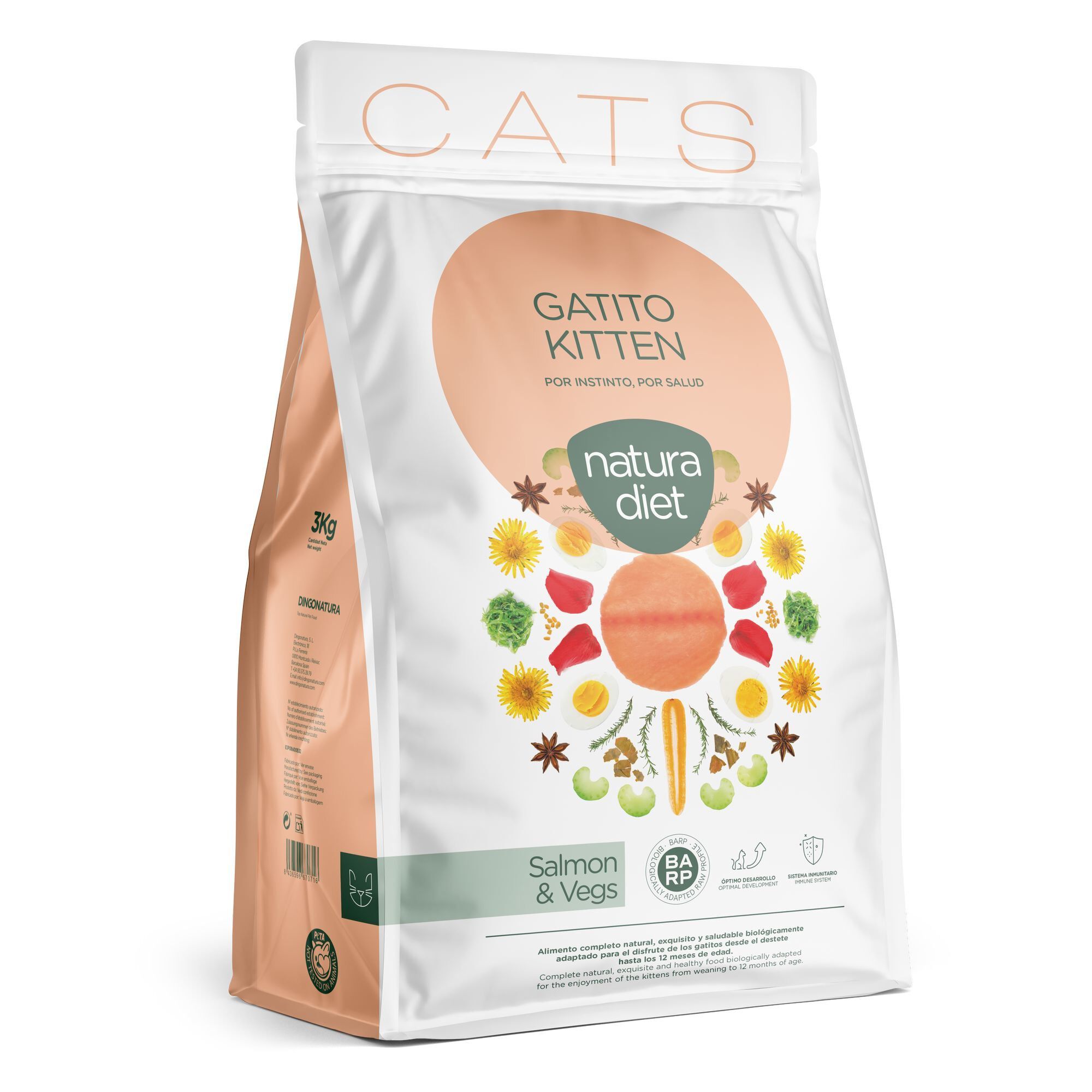 Natura Diet - Croquettes Kitten au Saumon pour Chaton - 3Kg Image num&eacute;ro 1