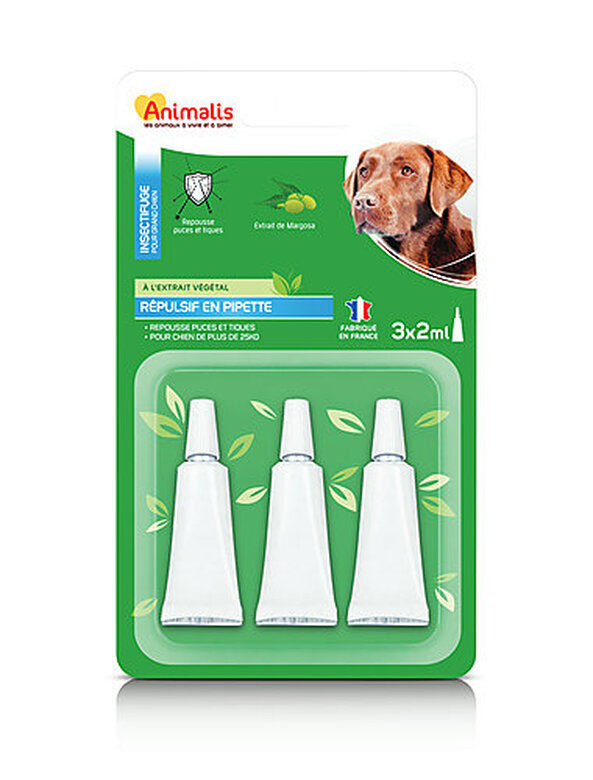 Animalis - Répulsif Insectifuge en Pipette pour Grand Chien - 3x2ml image number null