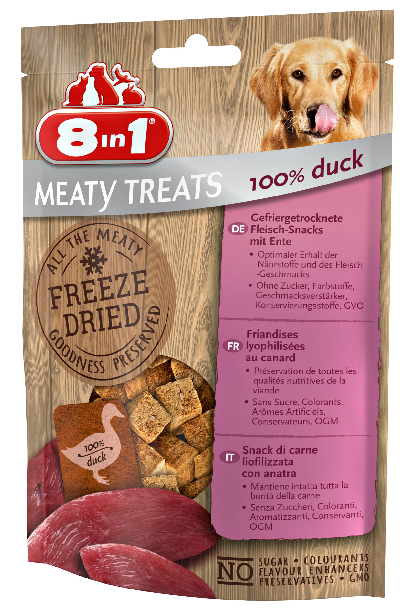 8in1 - Friandises Freeze Dried au Canard pour Chiens - 50g Image num&eacute;ro 2