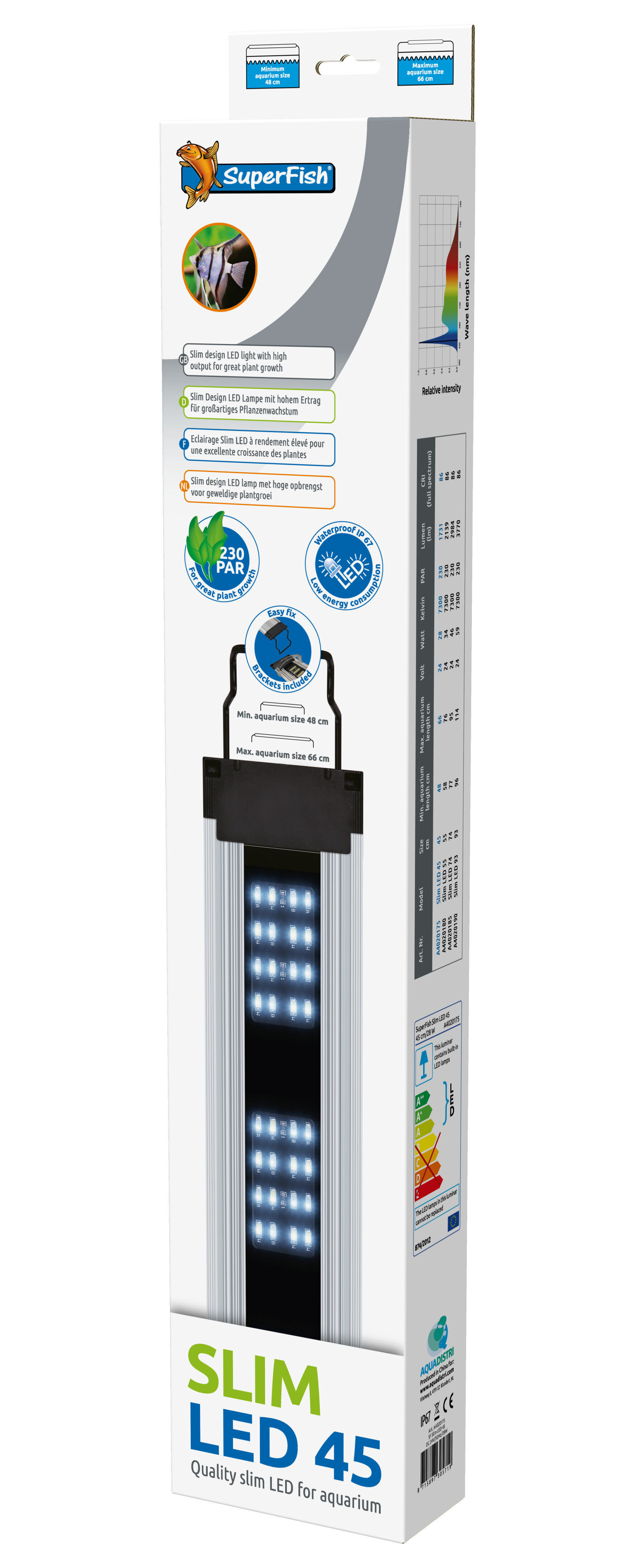 Superfish - Eclairage SLIM LED pour Aquarium - 45cm/28W Image num&eacute;ro 1