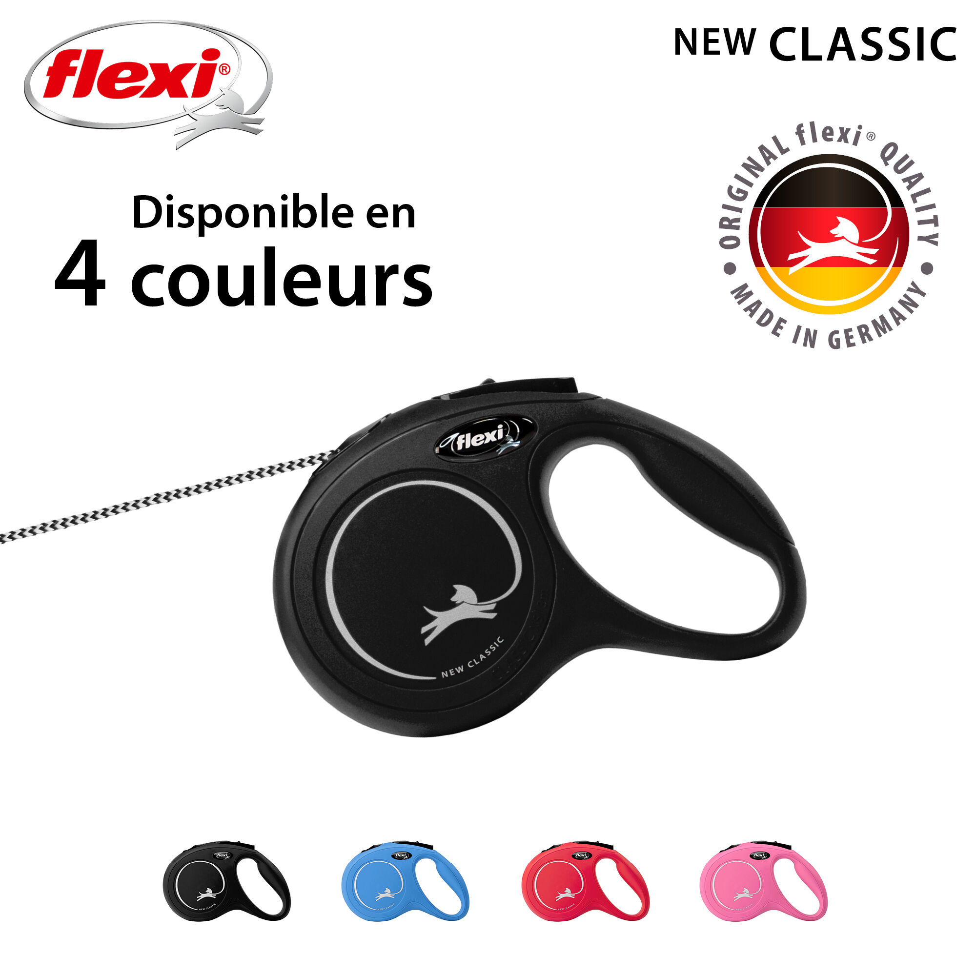 Flexi - Laisse Classic avec Cordon Noir pour Chien - XS 3m Image num&eacute;ro 7