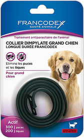 Francodex - Collier Dimpylate Élimines les Puces 300 Jours pour Grand Chien - Noir