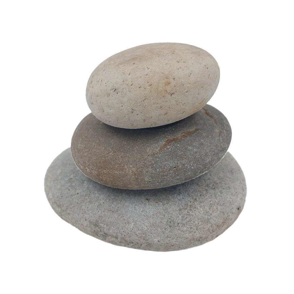 Tyrol - D&eacute;coration Pyramide 3 Galets Naturels - 8cm Image num&eacute;ro 1