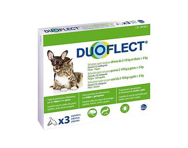 Duoflect - Pipettes Antiparasitaire de 2 à 10Kg pour Chien et Chat - x3