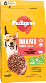 Pedigree - Croquettes ADULT MINI au Boeuf & L&eacute;gumes pour Chiens - 1,4kg