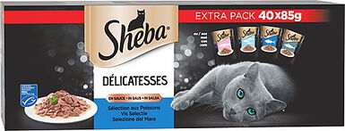 Sheba - Sachets Fraîcheur Delicatesse en Sauce aux Poissons pour Chat - 40x85g