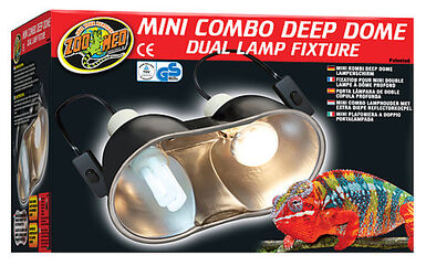 Zoomed - Support de Lampe Double Mini Dôme Profond Mini Combo Deep Dome LF-19E pour Terrarium - 2x100W