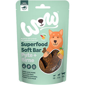 Wow - Friandises Barre Superfood Dinde Poire pour Chiens - 150g