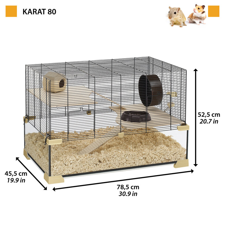 Ferplast - Cage Karat 80 pour Petits Rongeurs - 45x78x52cm Image numéro 8 Ferplast - Cage Karat 80 pour Petits Rongeurs - 45x78x52cm Image numéro 8